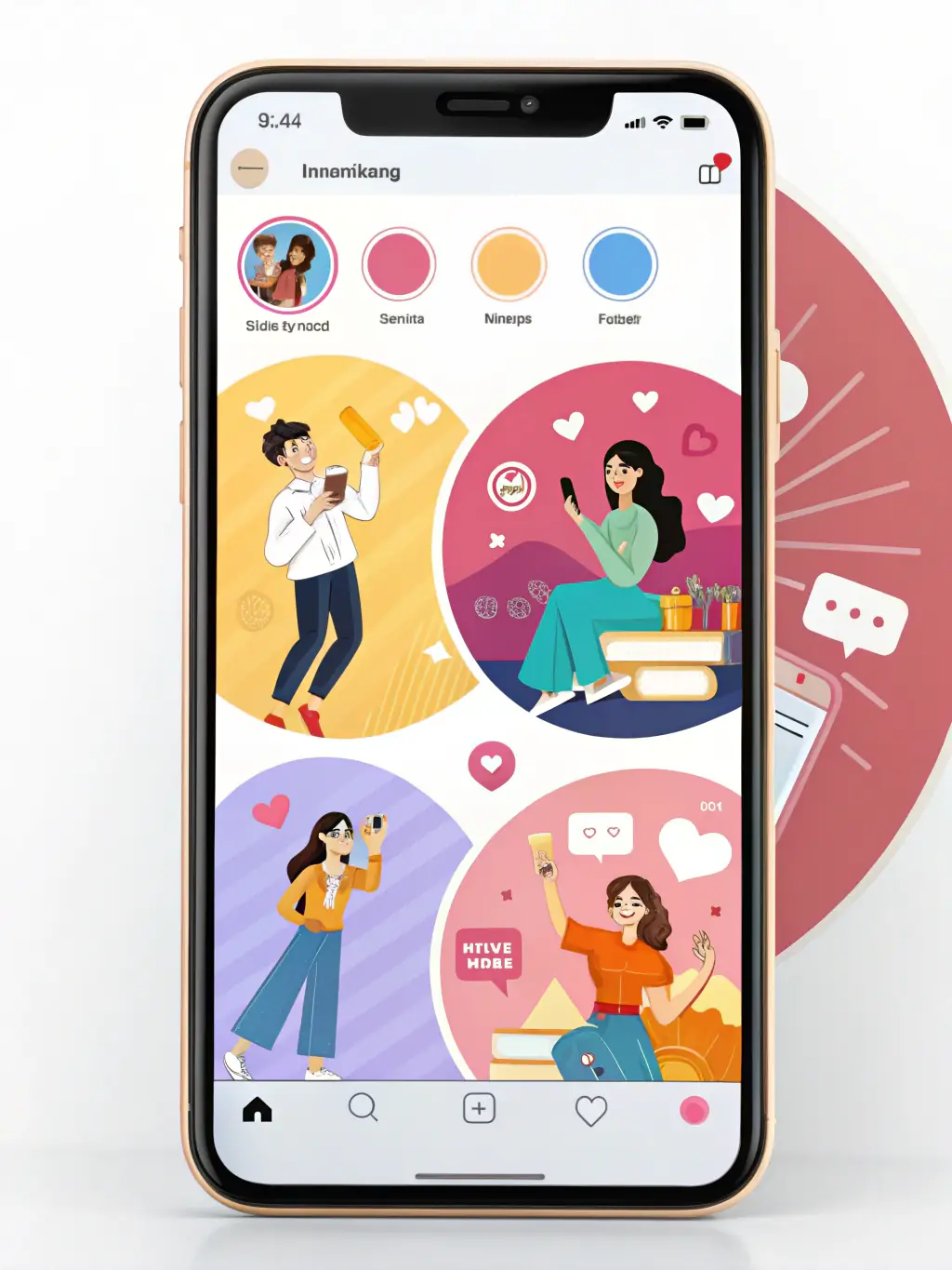 An image featuring various social media platform logos (Facebook, Instagram, LinkedIn) arranged creatively, with engaging content examples displayed on mock mobile devices, illustrating Richmond Online Marketing's social media marketing services.
